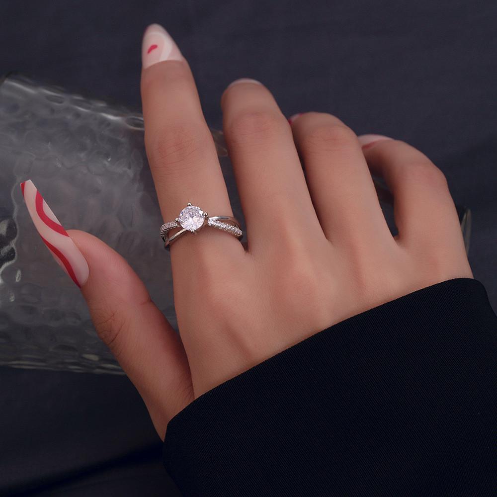 Modern Adjustable Water Drop Ring With Electroplated Finish For Female Wear