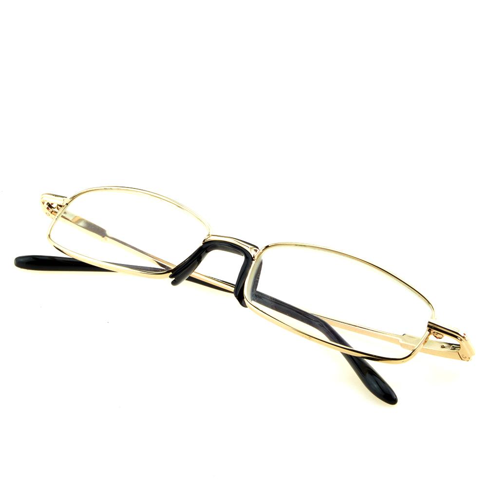 Clara Vida Gold Narrow Metal Frame Mineral Crystal Lenses Reading Glasses For Men Women +1 +1.5 +2 +2.5 +3 +3.5 +4