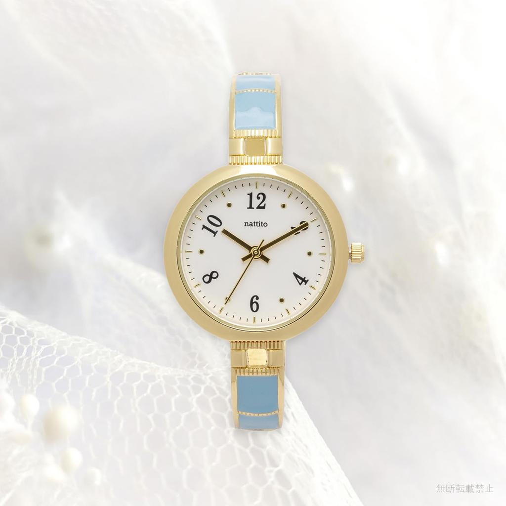 Fieldwork Analog Watch with Metal Strap and Epocolor Cattery Women's Bangle, Blue, YM123-3