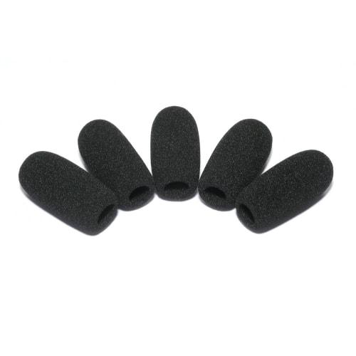4.8cm Headset Intercom Microphone Windscreen, Microphone Sponge, 12mm Inner Diameter, Set of 5, Black