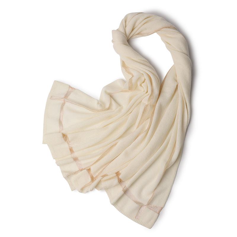 Scarf autumn and winter new cashmere hollow gold and silver silk plain scarf warm fashion shawl