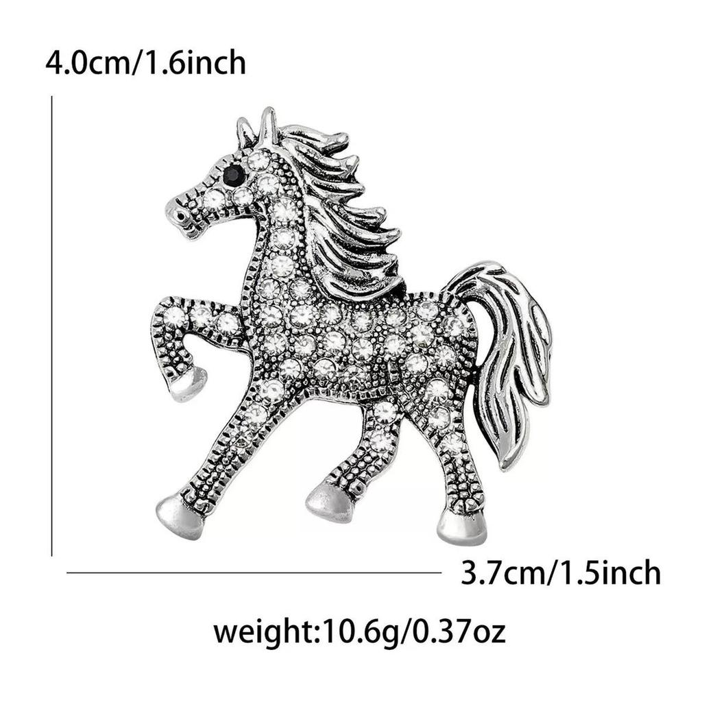 Charming Rhinestone Horse Brooch - Elegant and Playful Animal Pin Accessory for European and American Fashion.