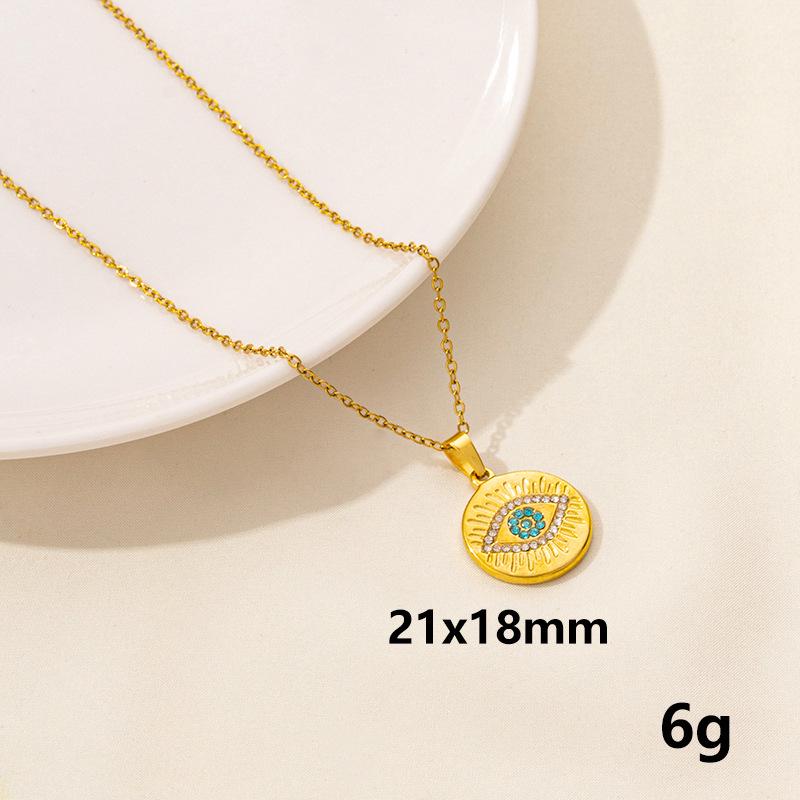 Stainless Steel Evil Eye Pendant Necklace: European & American Fashion Trend, Hip Hop Streetwear Style