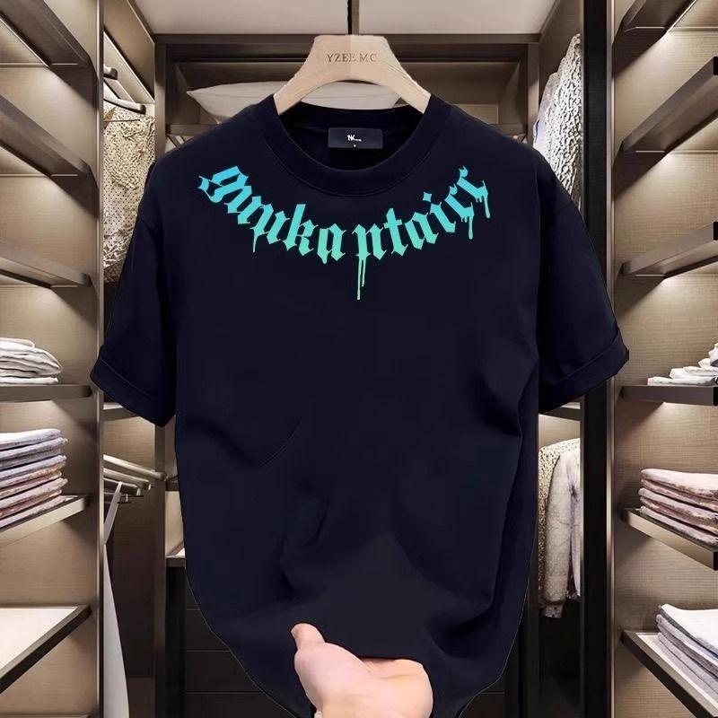 

2025 летняя женская футболка с буквенным принтом для девочек из чистого хлопка в стиле Харадзюку с круглым вырезом, свободные повседневные топы Y2K, футболки с графическим принтом, черные, белые, уличные 2XL чёрный