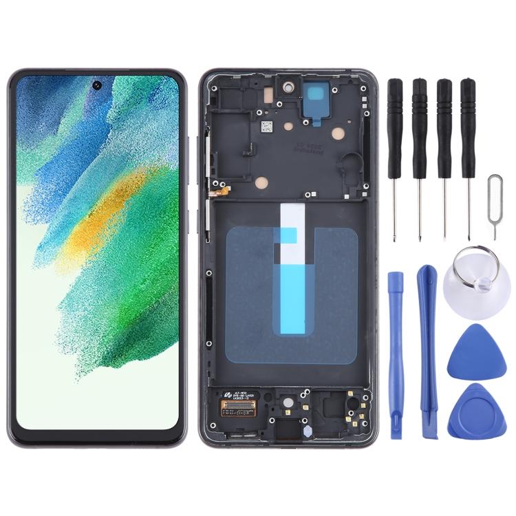 For Samsung Galaxy S21 FE 5G SM-G990B TFT Material LCD Screen Digitizer Full Assembly with Frame, Not Supporting Fingerprint Identification (Black)