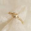 Gold Plated Stainless Steel Rings For Women Heart Ring Jewelry Accessories Size 6-11