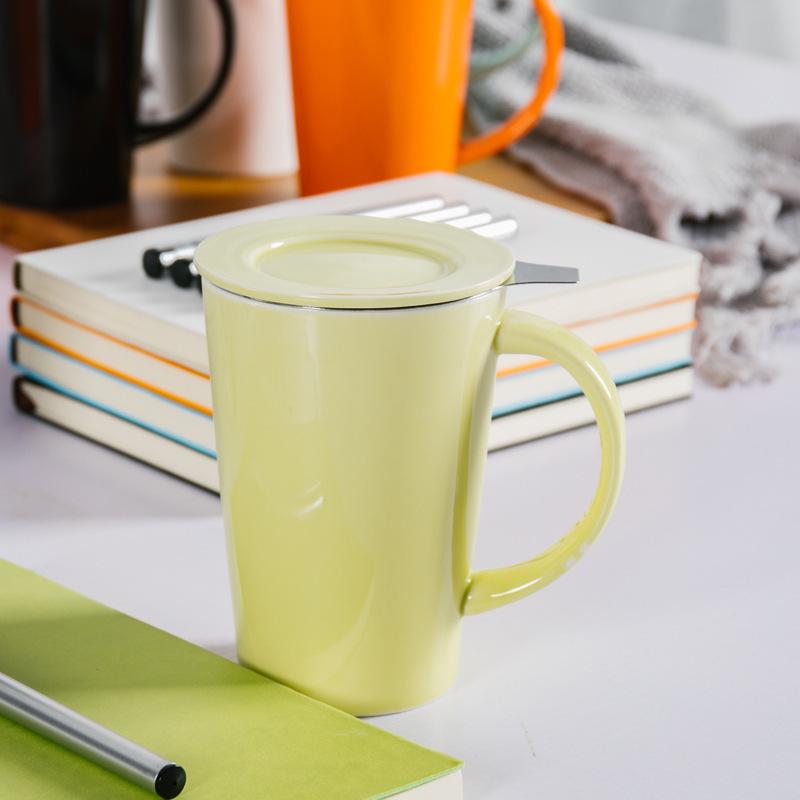 Coffret Cadeau Fête de la Mi-Automne Fête des Enseignants, Tasse en Céramique Tasse à Eau avec Filtre Boîte Cadeau Sac