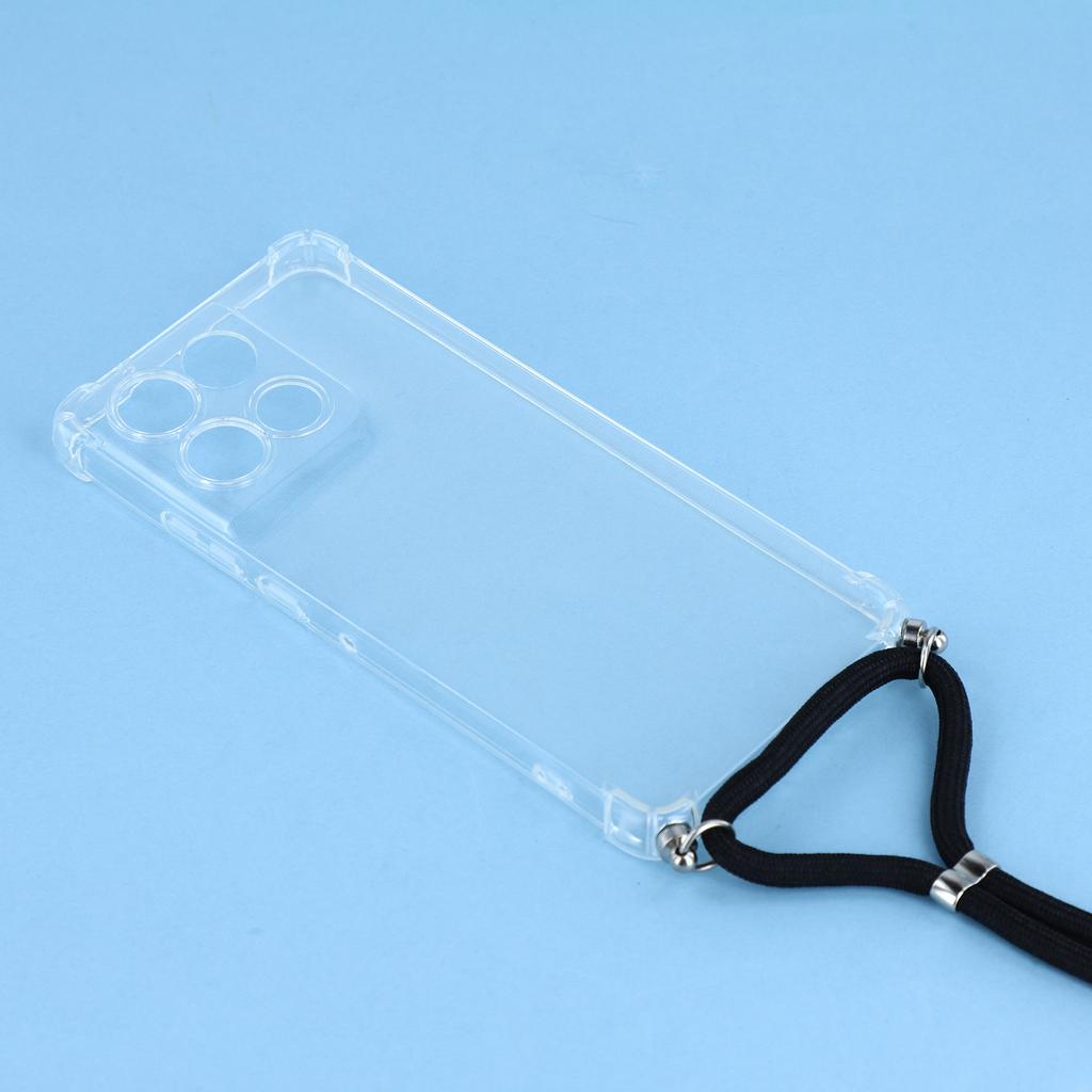 Für Motorola Moto G86 5G Hülle Verstärkte Ecken TPU Klar Handyhülle mit Lanyard