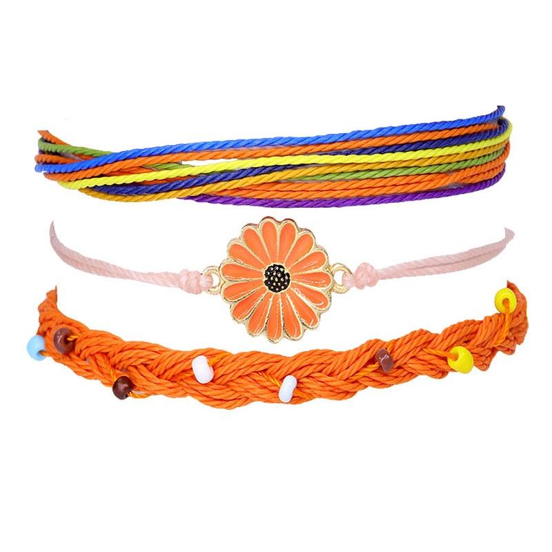 Bracelet Friendship Daisy Hand Made Anklet Flower Pendant Girls Gifts Kids Decor