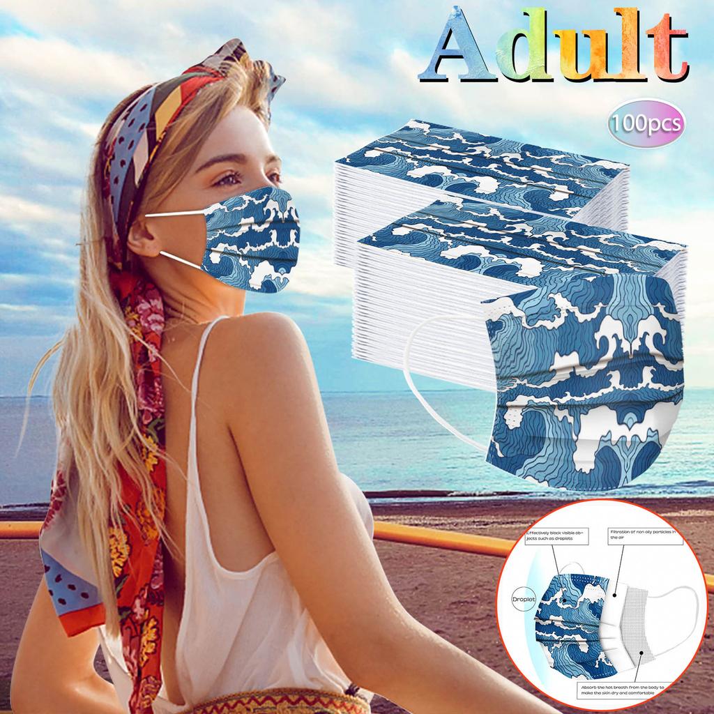 Adult Mask Disposable Face Mask Industrial 3Ply Ear Loop 10/20/30/40/50/100PCS
