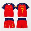 2026 Spanien Team Uniform Yamal Fußball Uniform T-Shirt und Shorts Kurze Hosen Herren Freizeit Hosen Sporthosen Familie Kinder T-Shirts Set