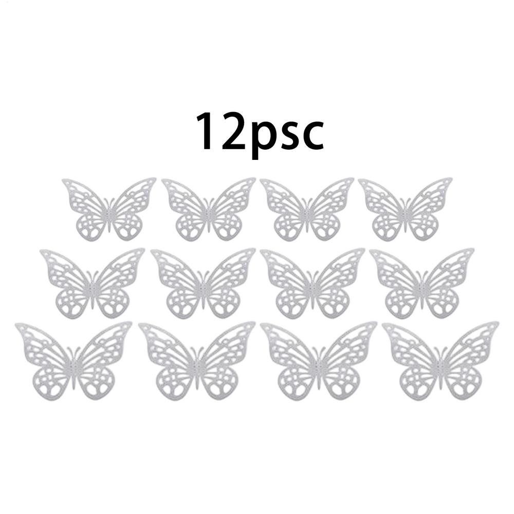 12pcs Butterfly Sticker 3D Effect Hollow Butterflies Wall Sticker Beautiful Butterfly For Kids Room Wall Decal Home Decoration