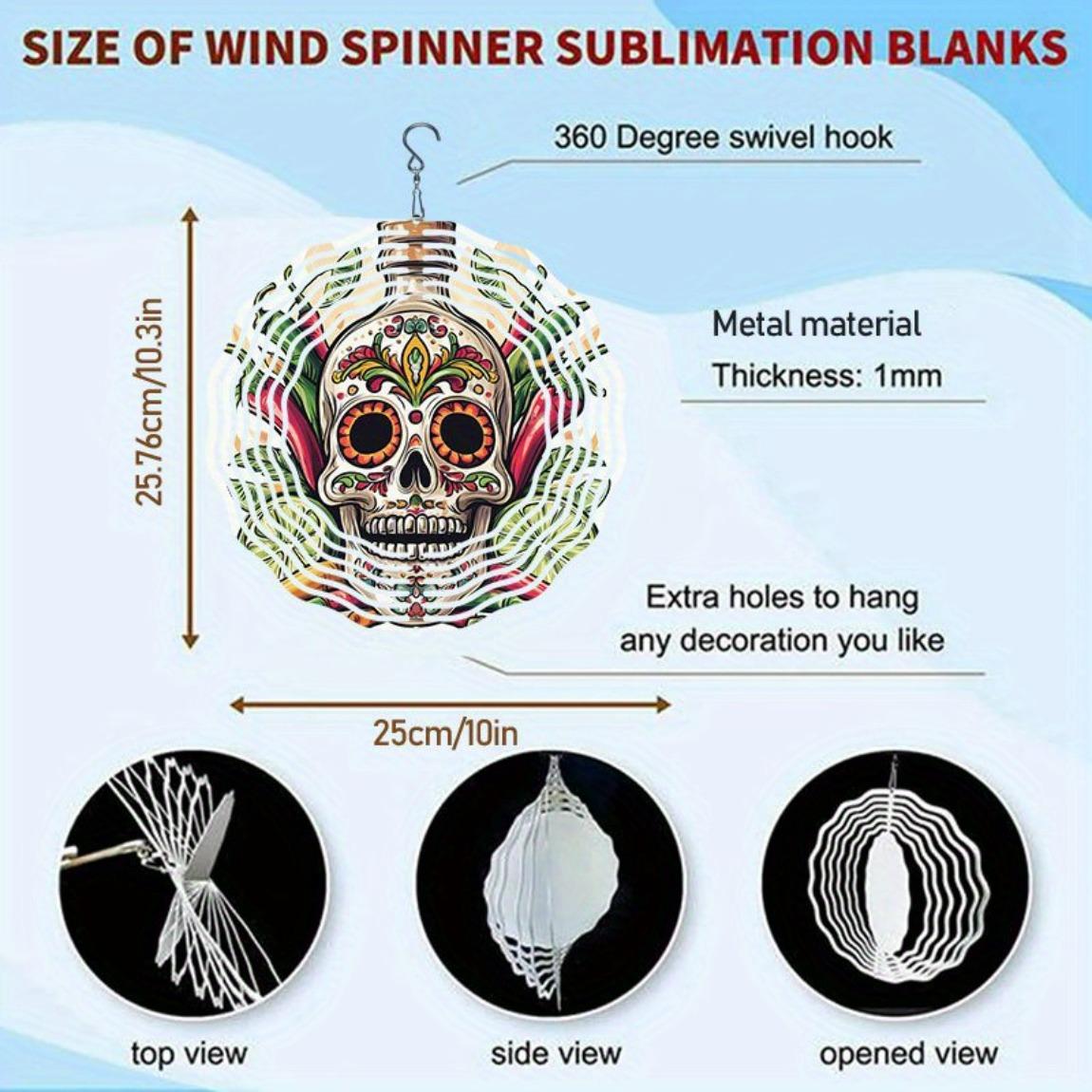

Day of the Dead Skull Metal Wind Chime Outdoor Hanging Decor with Vibrant Floral Patterns 360 Rotating Hook for Garden Patio Yard