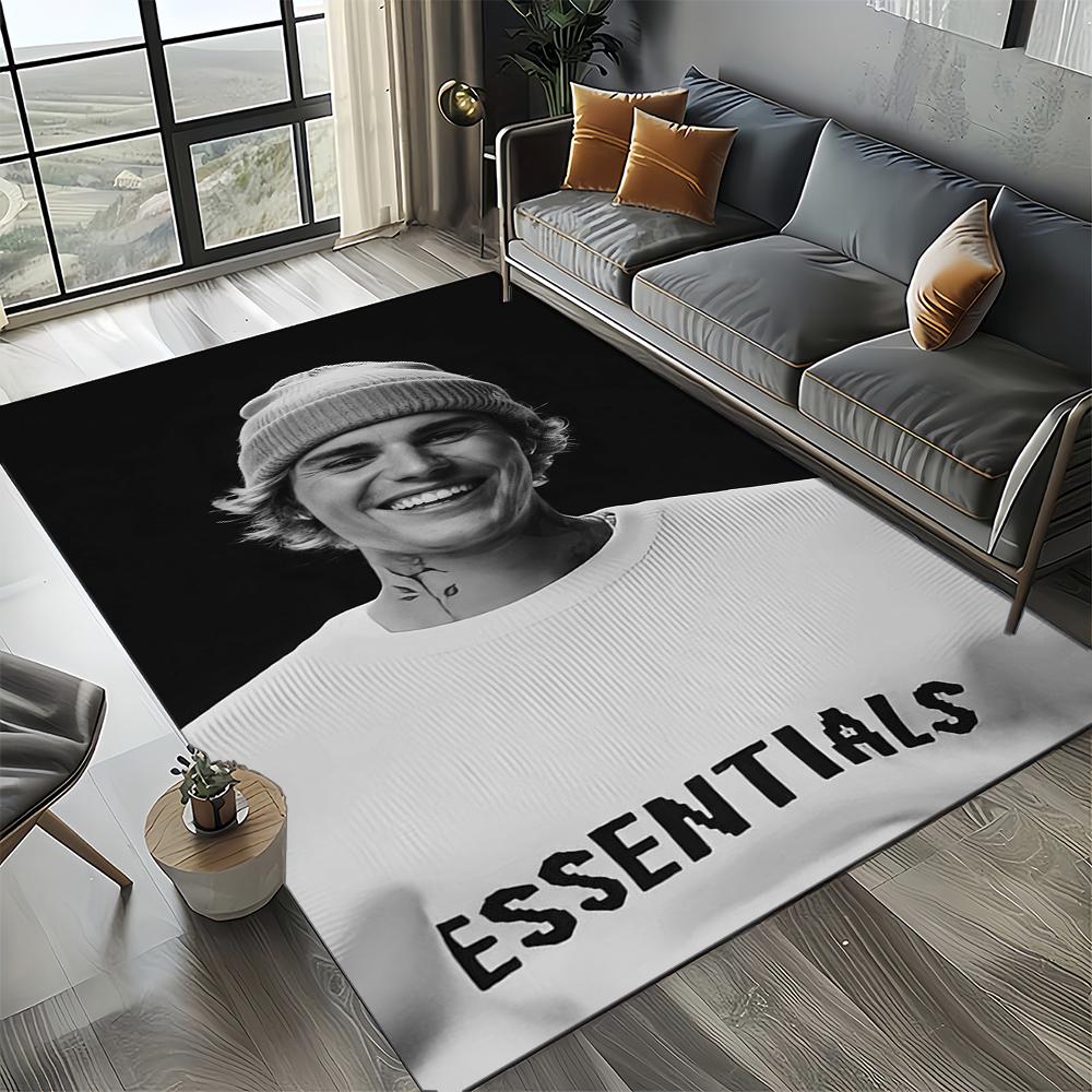 2025 New Style Justin Drew Bieber Singer JB Carpet Rug for Living Room Bedroom Home Sofa Decoration,Kid Play Non-slip Floor Mat