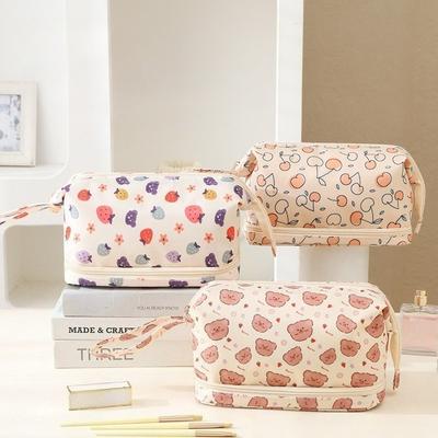 Fashionable Toiletry Bag Cute Double-layer Makeup Bag Portable Travel Toiletry Bag Handbag Large Capacity Cosmetics Storage Bag Women's