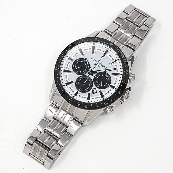 The Clock House Saat İş Günlük Güneş Enerjili Kronograf Beyaz x Siyah Panda Renkli Erkek MBC1003-WH1A