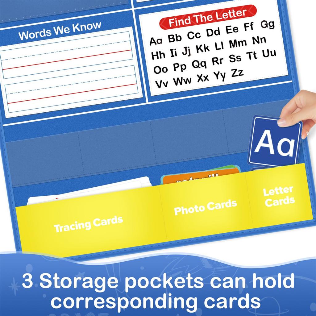 Alphabet Learning Pocket Chart Educational Toy Kids Classroom Teaching Aid Interactive Learning Tool for Preschool Kindergarten
