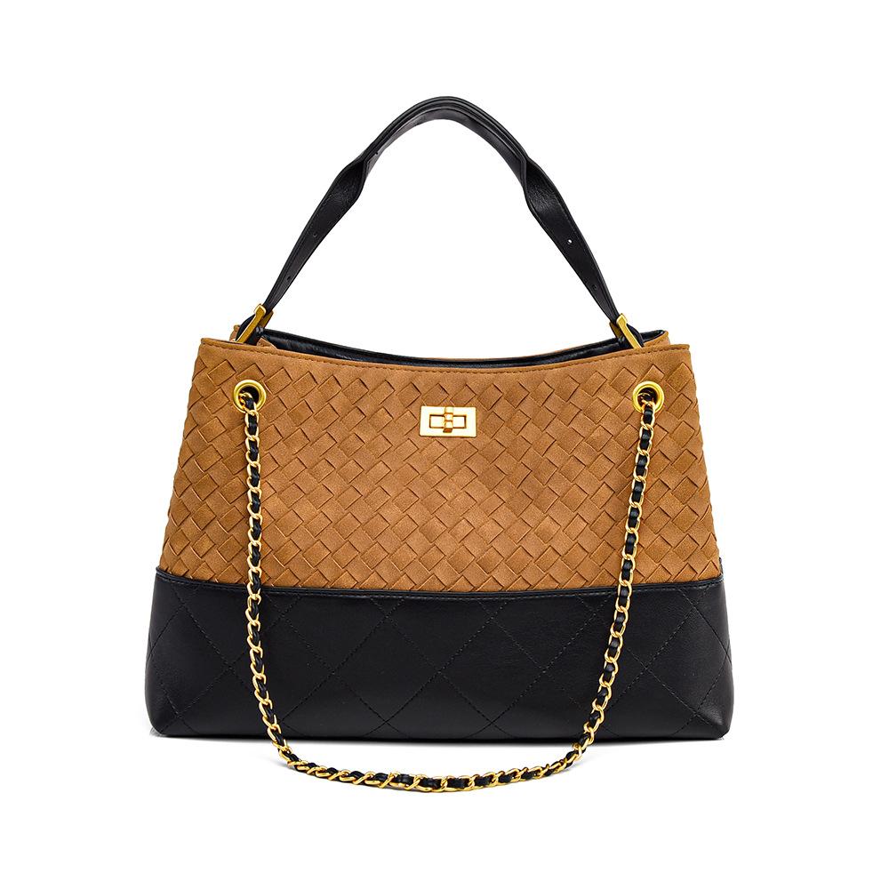 

Handmade Woven Bucket Bag, New Bag for Commuting, Fashionable and High-end Sense, Shoulder Bag, Women s Large Capacity Handbag коричневый