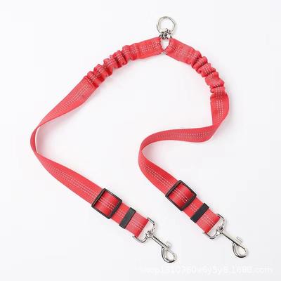 Pet Double-headed Elastic Traction Rope One-to-two Buffer Dog Leash 360-degree Rotating Telescopic Rope