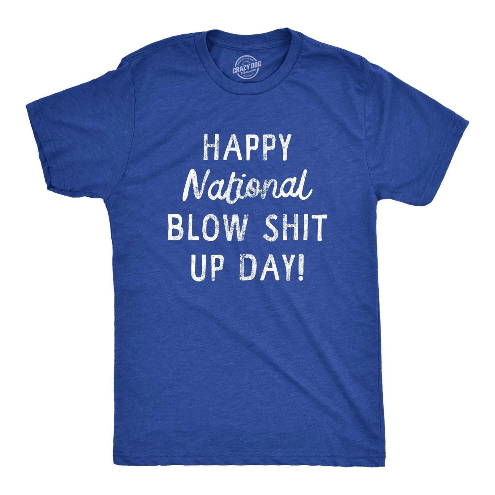 Mens Happy National Blow  Up Day T Shirt Funny Fourth Of July Party L