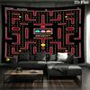 Pac-Man Custom Name Wall Tapestry Aesthetic Wall Hanging Printed Fabric Blanket Decorative Tapestries for Bedroom Living Room Home Decor