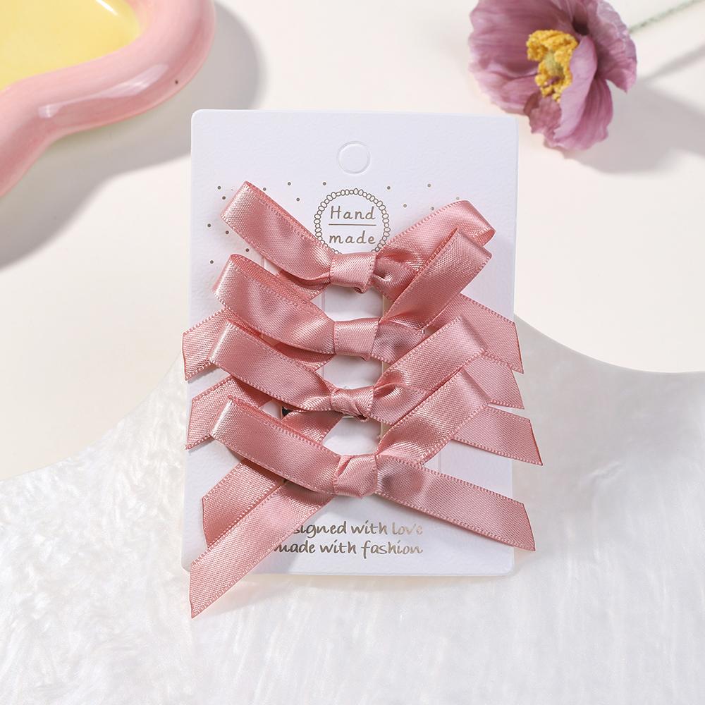 4pcs Girls Bowknot Hair Clips Baby White Black Lovely Hairpins Ribbon Bow Headwear Sweet Cute Barrettes Hair Accessories Gift