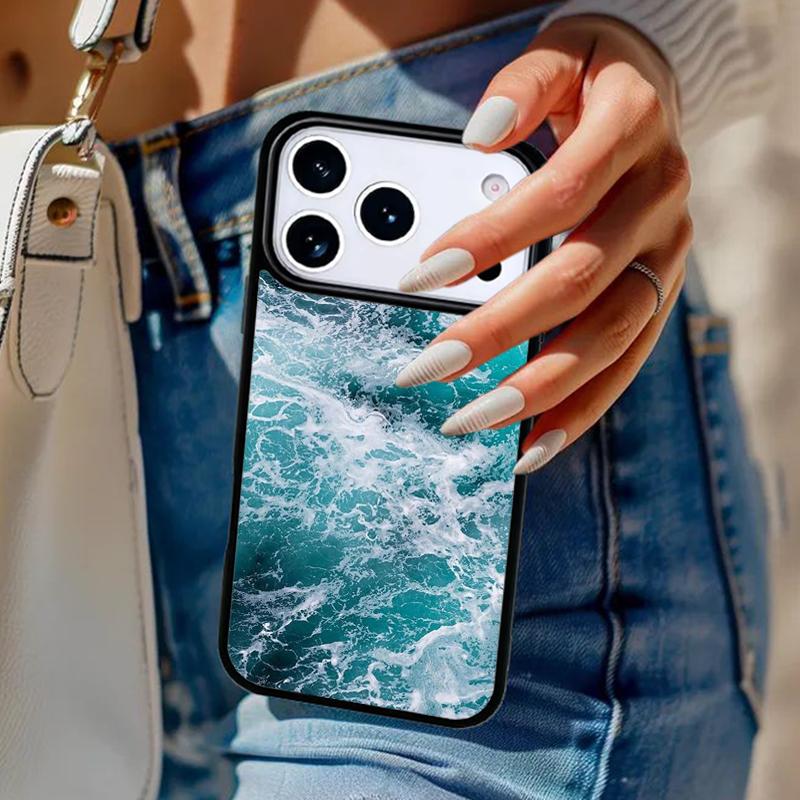 Blue Ocean Waves Sea Phone Case For iPhone 17 Air 14 15 13 12 Max Cover For Apple 14 15 16 16e 11 Pro Max Plus Coque