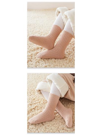 Cozy Winter Coral Fleece Mid-Calf Socks for Boys & Girls - Thick, Anti-Pilling, Warm Kids' Socks