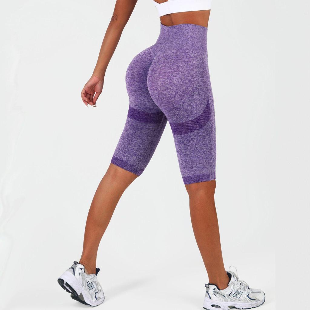 Smiley Face High Waist Butt-Lifting Yoga Capris – Breathable, Stretchy & Quick-Drying Women's Fitness Shorts