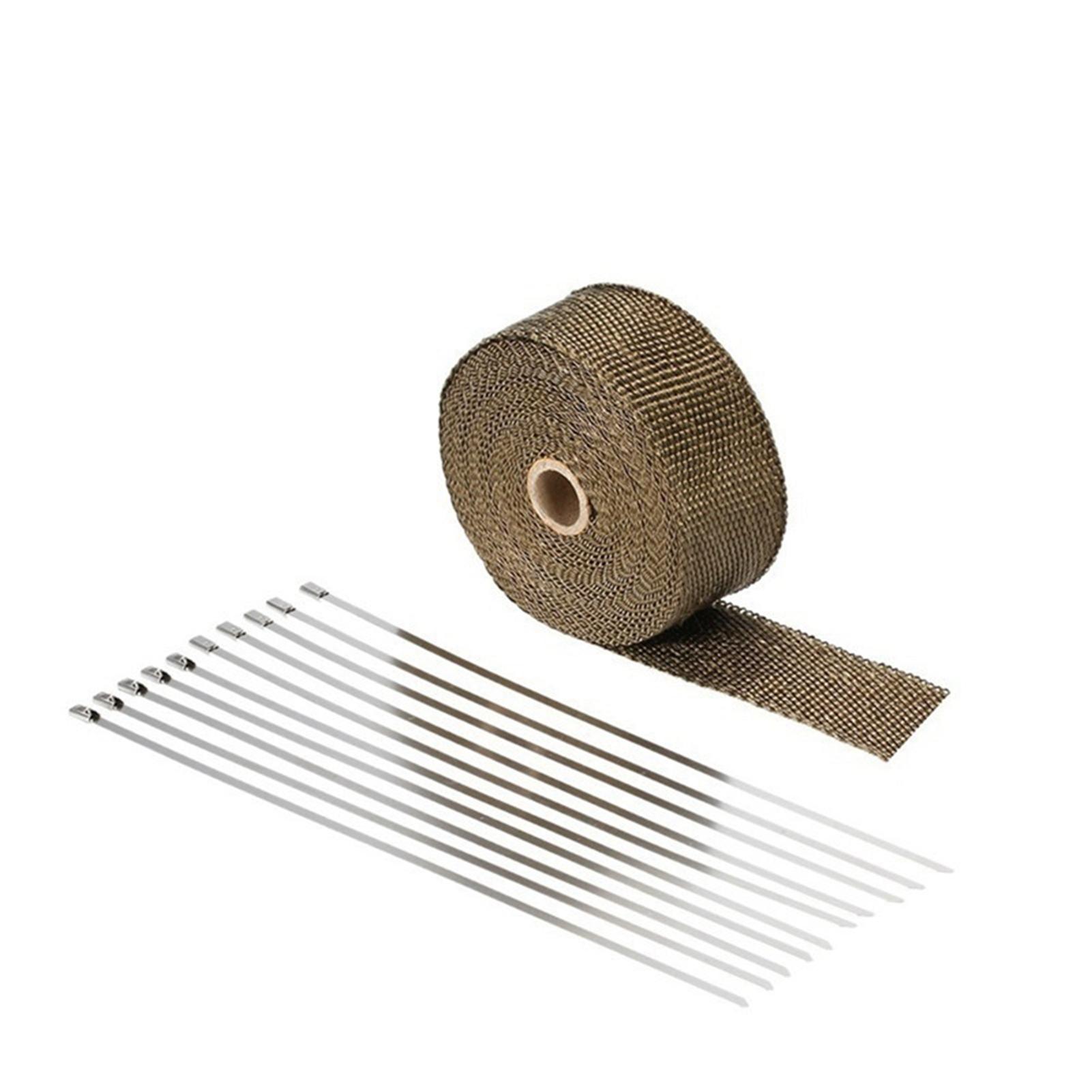 Exhaust ht wrap roll, discharge medium pipe wrap 10 m exhaust pipe thermal insulation wrap roll with 10 stainless steel ties