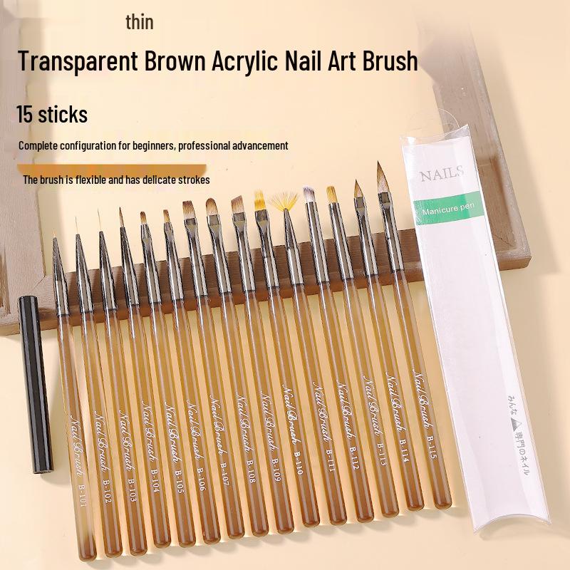 

Japanese Style Brown Gradient Pen: Gel, Liner, Sculpting, Ombre, Flower, Nail Art.