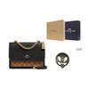 Coach Klare 21 Klassisches Logo Color Block Kette Schultertasche Beschichtetes Canvas und Leder Crossbody Tasche Kleine Damen Taschen Schwarz Braun 91019-IMCBI
