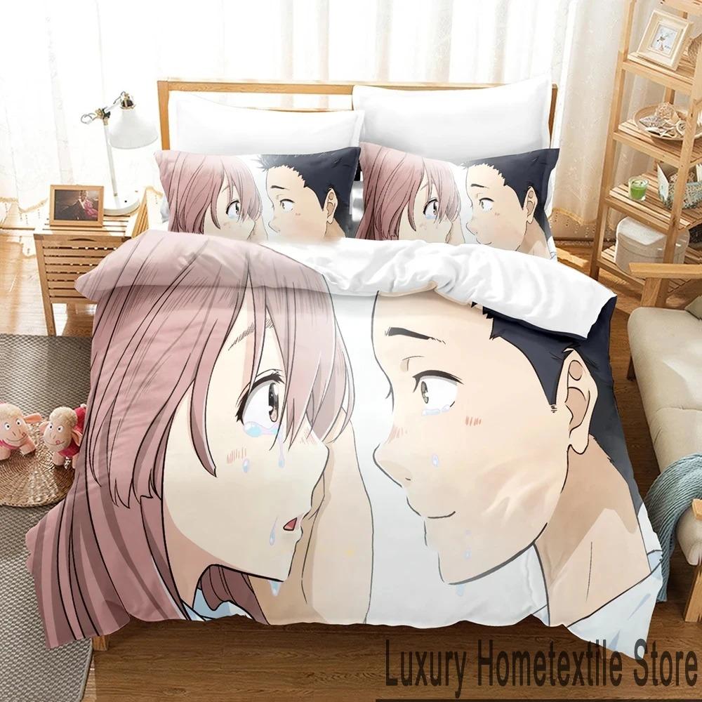 3D Print Anime A Silent Voice Bedding Set Boys Girls Twin Queen King Size Duvet Cover Pillowcase Bed Boys Adult
