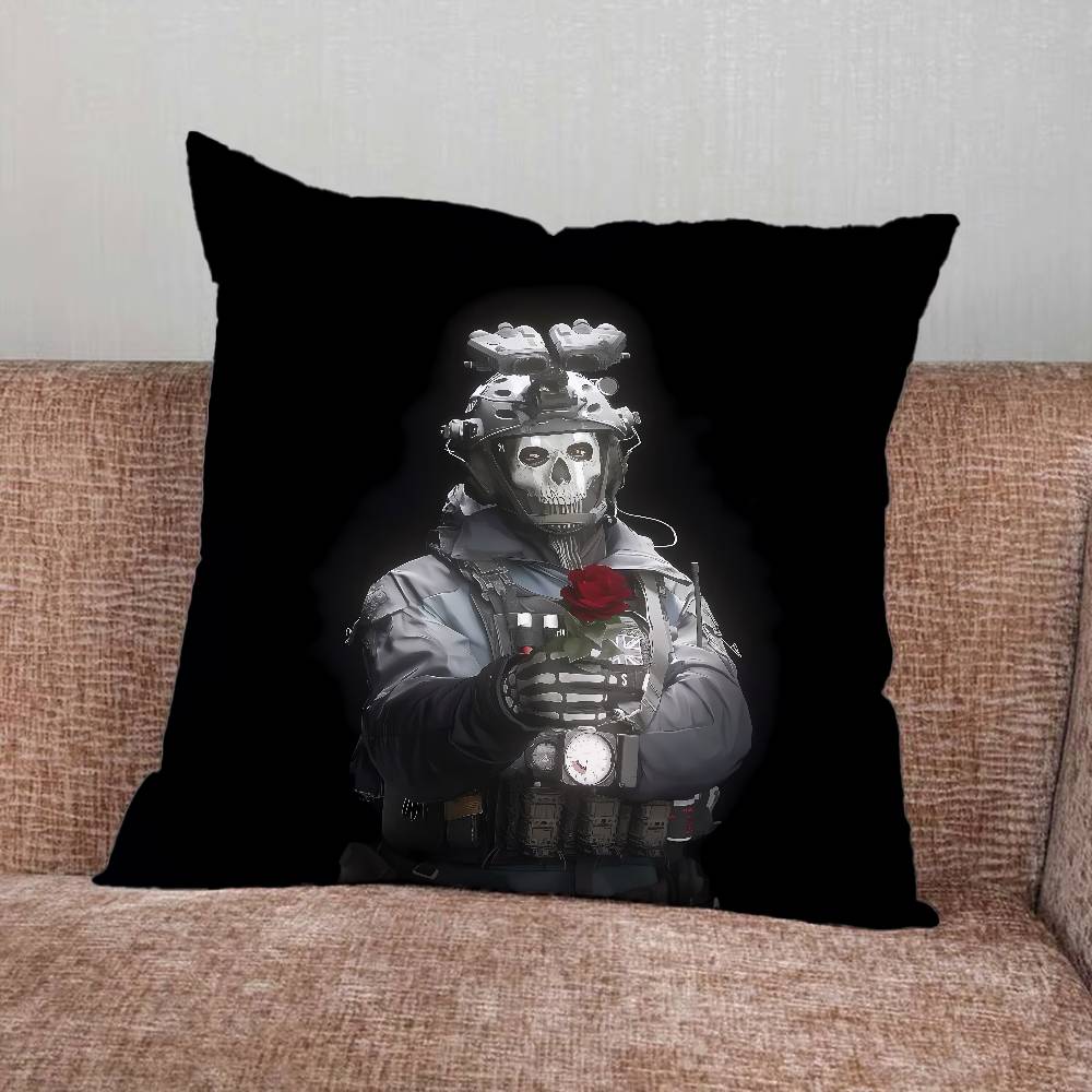 C-Cod C-Call of Duty Simon Ghost Riley Federa per Cuscino per Casa Camera da Letto Auto Ufficio Decorazione Soggiorno Copricuscino per Divano