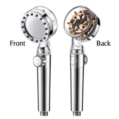 New Propeller Driven PP Cotton Filter Shower Head with Stop Button Turbocharged High Pressure Handhoeld Shower Nozzle
