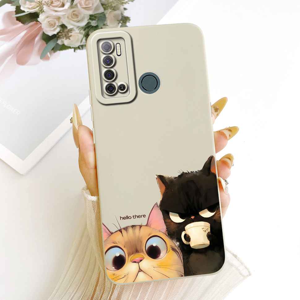 Für Tecno Spark Power 2 Hülle LC8 Niedliche Katze Cartoon Hülle Weiche Silikon Handyhülle Für Tecno SparkPower 2 Power2 Schale