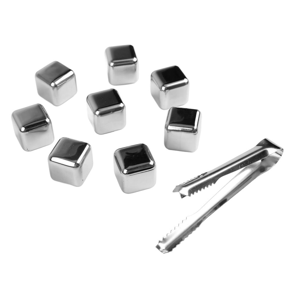 8pcs Ice Cubes Whiskey Stones Quick Freezing Reusable Stainless Steel Whiskey Stones For Your Favorite Beverage 27mm