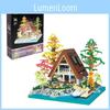 Creative Lake Center Wooden House Scene Assembly Building Block Model Toy For Diy Kids And Collectors Gift