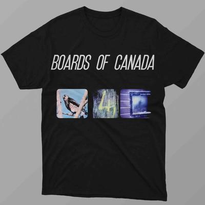 Boards Of Canada Fekete Póló Elektronikus Zenei Zenekar Madár Négyes Szám Ablak Nyomtatás Laza Vintage Stílusos Kényelmes