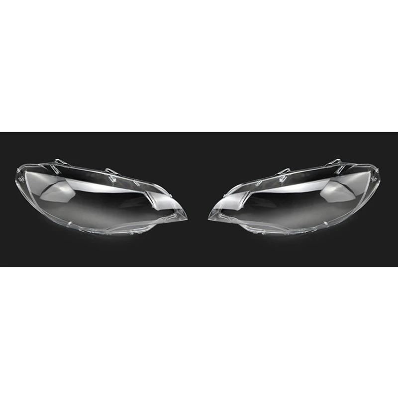 Car Front Headlight Lens Cover For BMW X6 E71 2008-2014 Transparent Left Right Headlamps Lampshad Glass Lamp Shell Masks