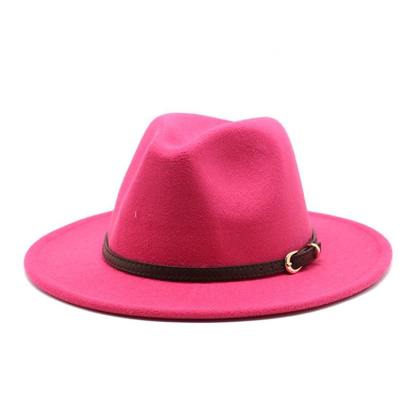 Unisex Wool Felt Fedora Hat for Men Women, Coffee Color Autumn Winter Jazz Cap, European American Fashion Top Hat