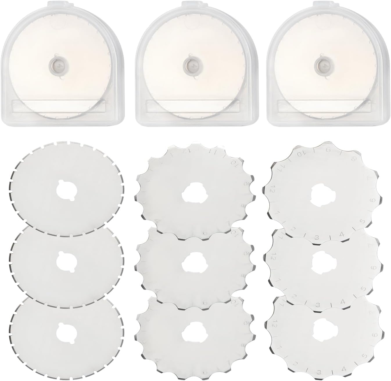 

Bestgle Rotary Cutter Replacement 45mm for and Other Circular Cutter for Arts and and DIY Crafts Blades, Diameter, 12/15/27 Teeth, Graduated, Fiskars,