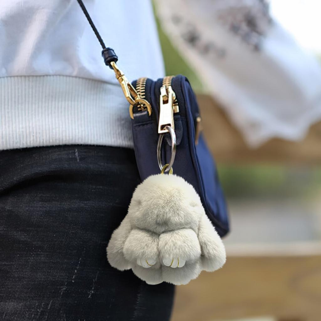 Handmade Soft Bunny Pompom Charmss, Fluffys Bunny Keychain, Faux  Furs Keyring Pendant For Girls