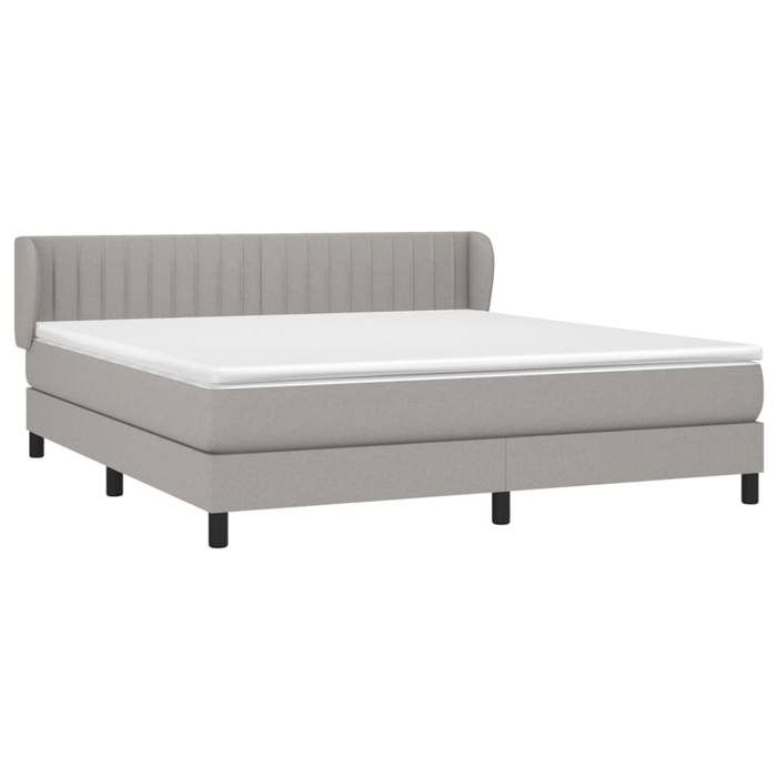 Maison Exclusive - Sommier à lattes de lit avec matelas Gris clair 160x200cm Tissu