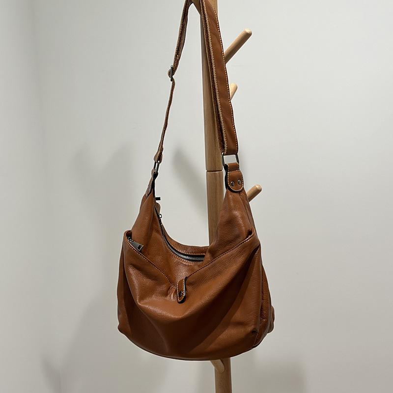Women Genuine Leather Crossbody Bag Casual Shoulder Bag Ladies Fashion Handbag Top Grain Cowhide Leather Bag
