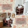 Miniature Simulation Sink Storage Rack Model 1/12 Dollhouse Bathroom Sink Cabinet Ornament Dollhouse Micro Scene Furniture Decor