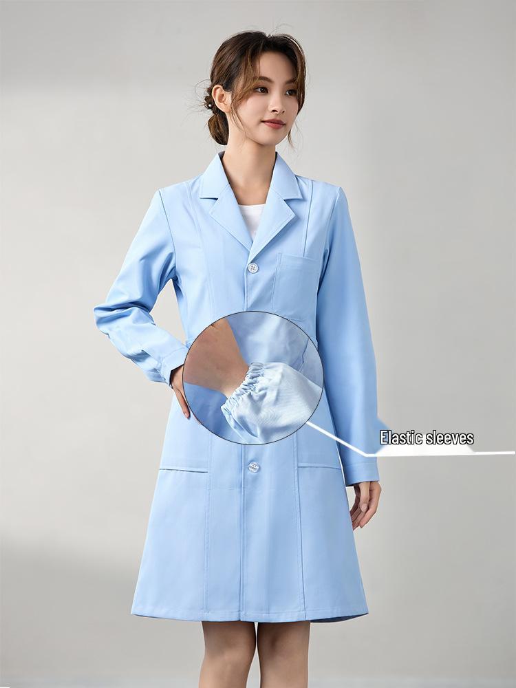 Saint Snowland Îmbrăcăminte medicală unisex: Halat Alb cu Mâneci Lungi și Scurte, Protecție Muncă Albastru pentru Utilizare Spitalicească și de Laborator