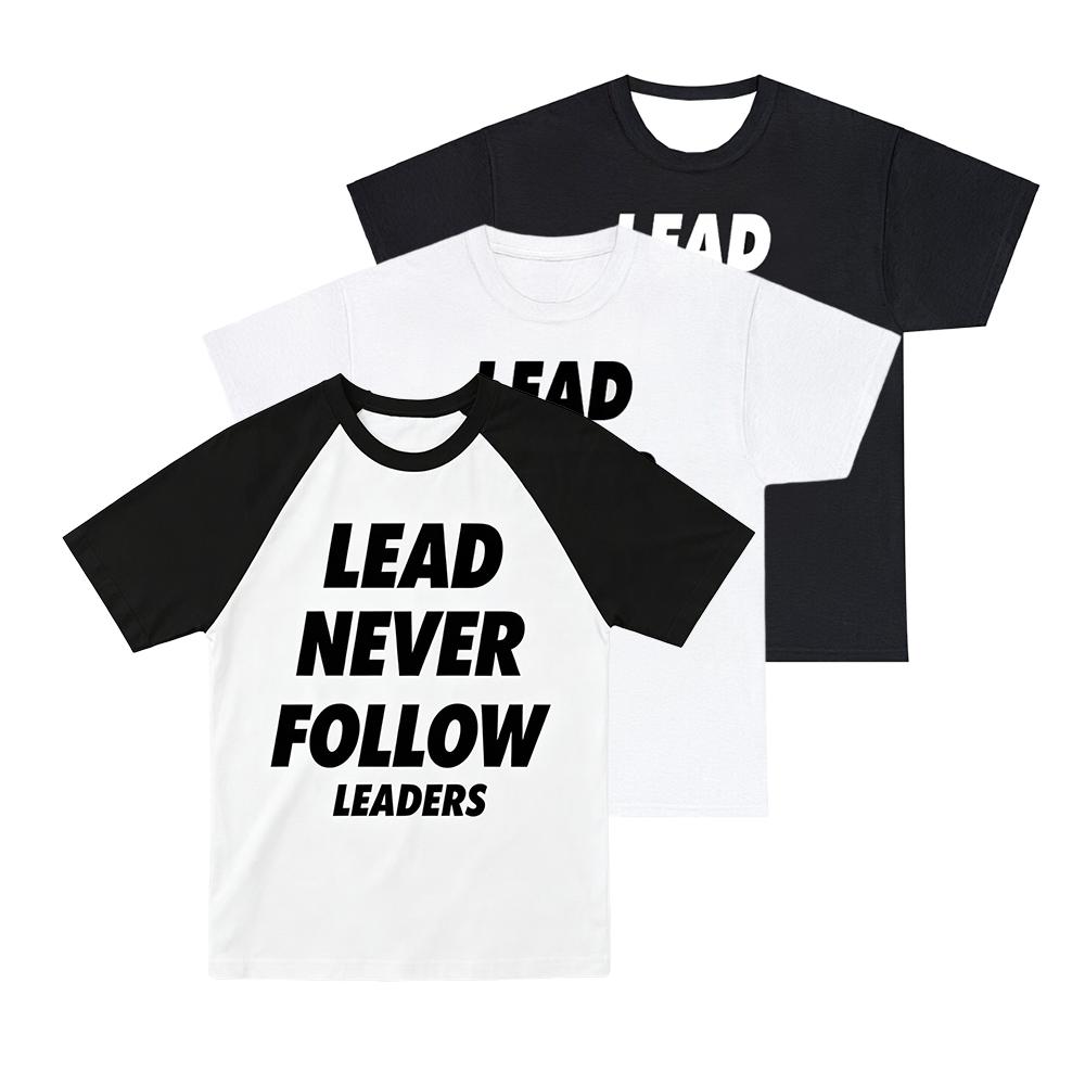 Lead Never Follow Leaders 3D Printed Unisex Fashion Casual T Shirt Harajuku Street Vintage Round Neck Tops Tee Family Matching