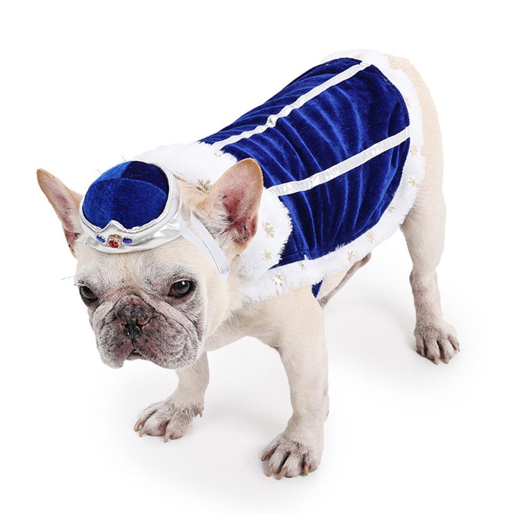 Elegant Royal Dog Costume Set with Crown Hat Breathable Pet Cosplay Outfit For Indoor Outdoor Halloween Party Wear