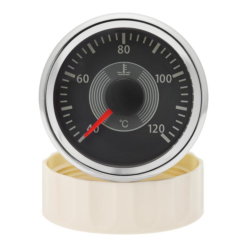 ZMFJH 40~120℃ 52MM Water Temperature Gauge with RED Yellow Backlight Retro Classical Water Temp Meter for Boat Car Waterproof